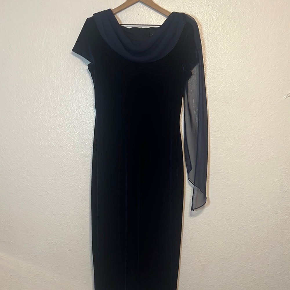 Vintage navy blue king velvet dress